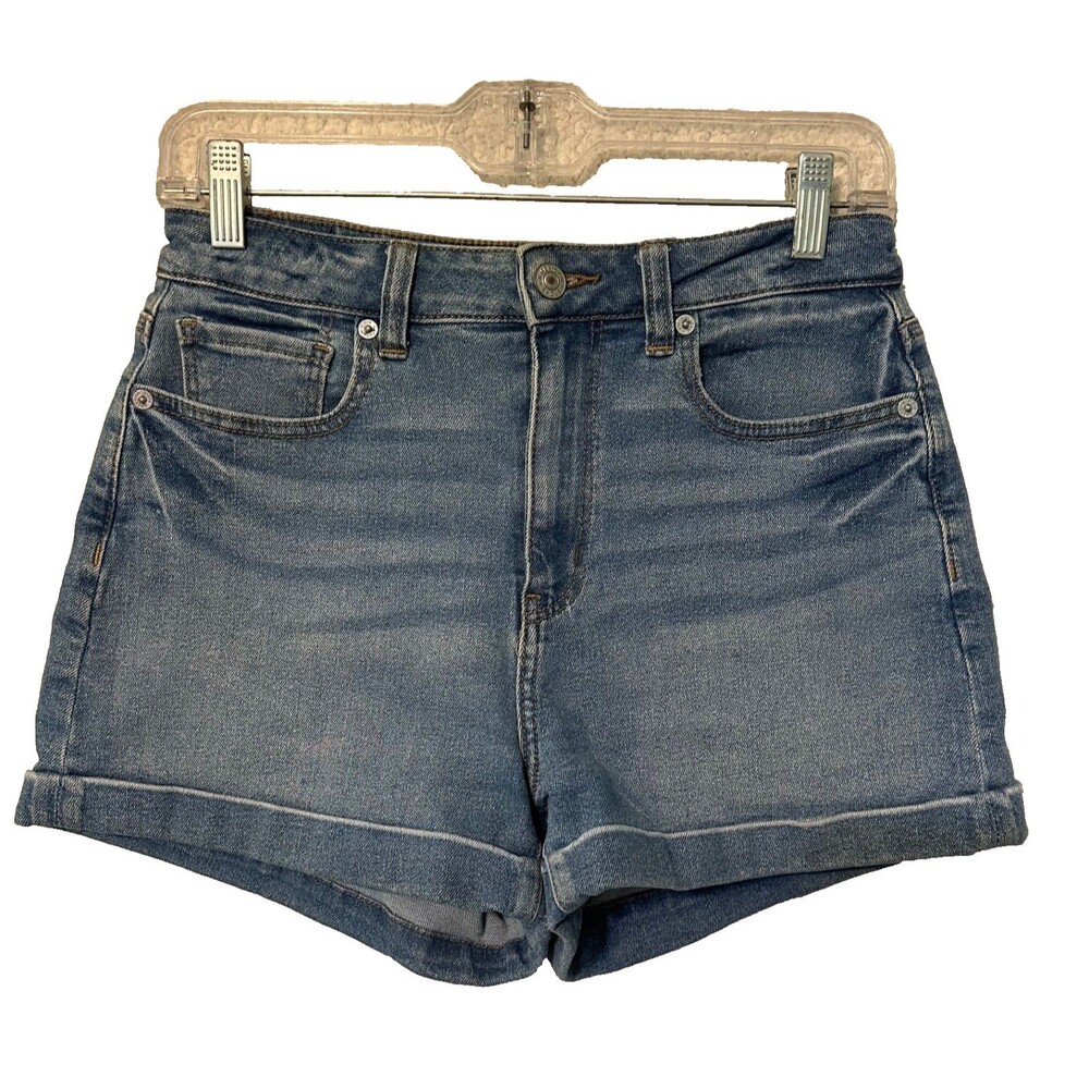 American‎ Eagle Shorts Womens 2 Blue Mom Short Mid Rise Stretch Denim Casual